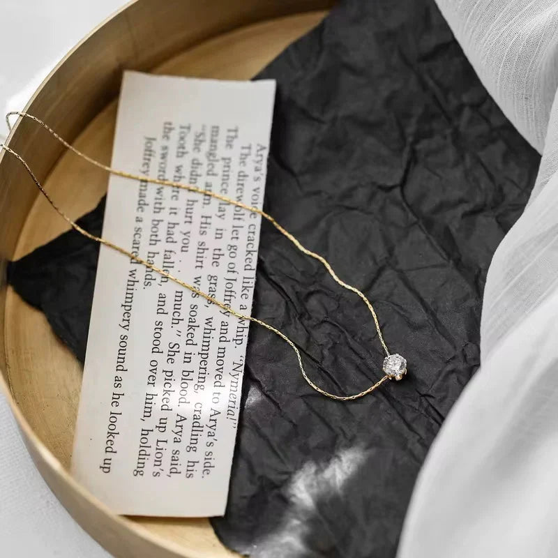 Enchanted diamond Necklace- 24k Gold Plated