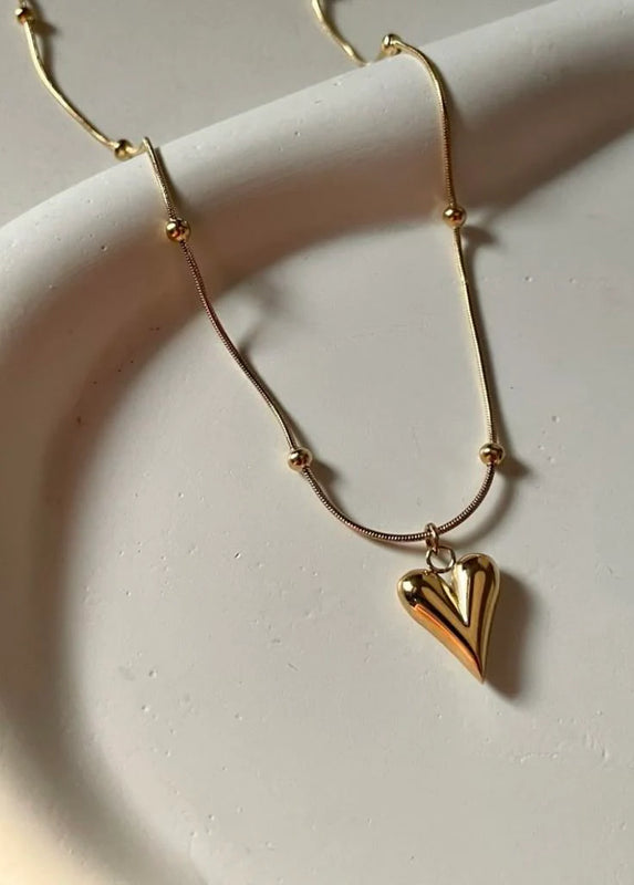 Minimalist Heart Necklace - Stainless Steel