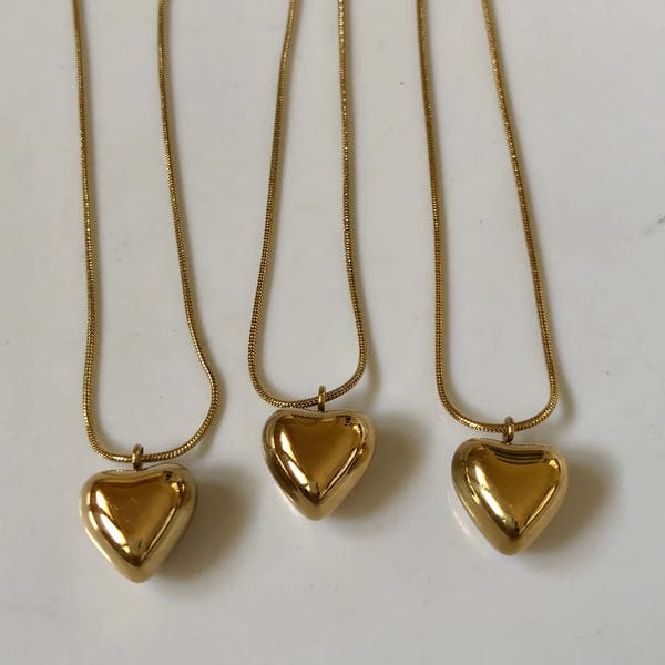 Gold Solid Heart Necklace