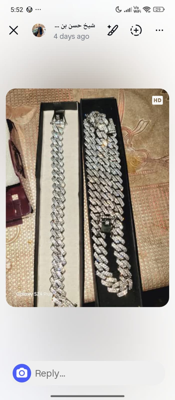 Dynamic Iced Duo ( Bracelet & Chain )