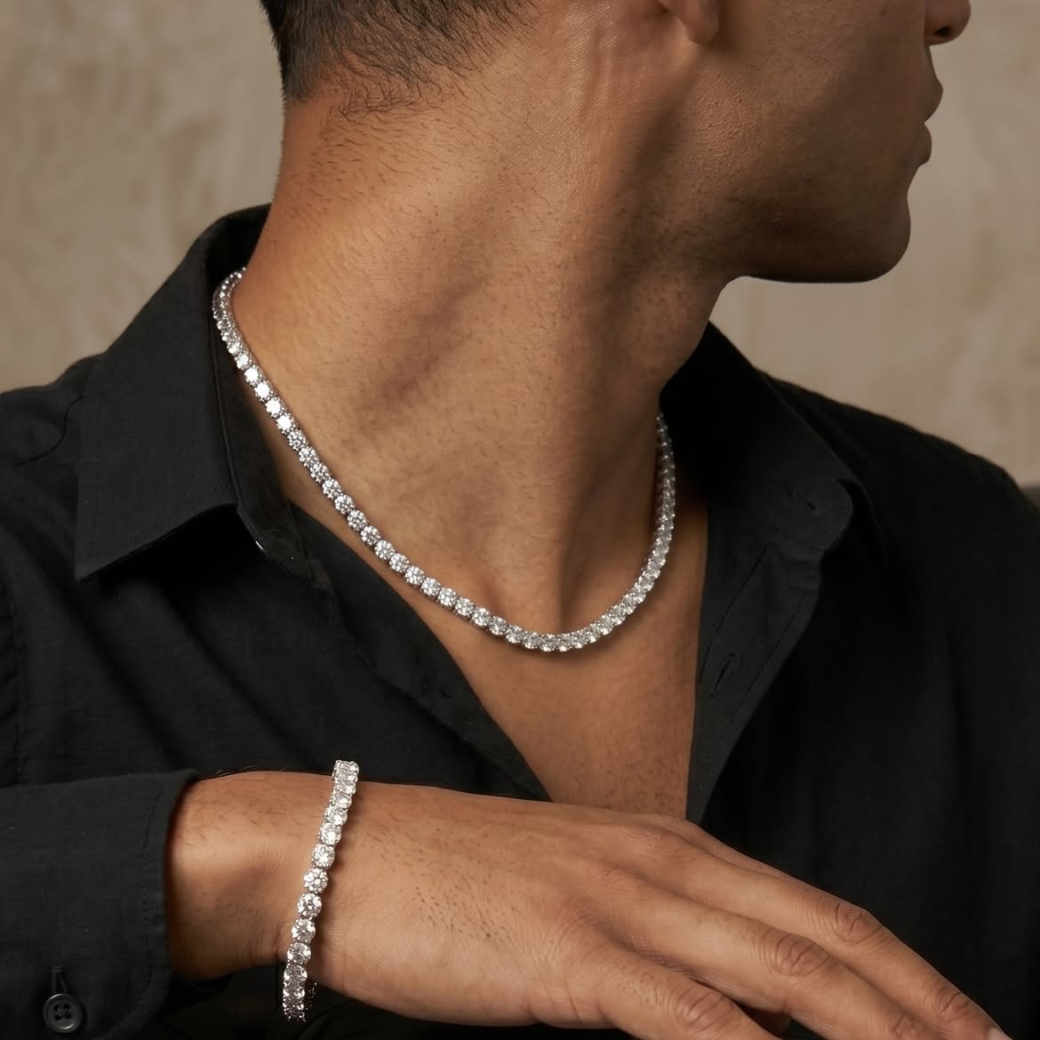 Classic Tennis Chain & Bracelet Set