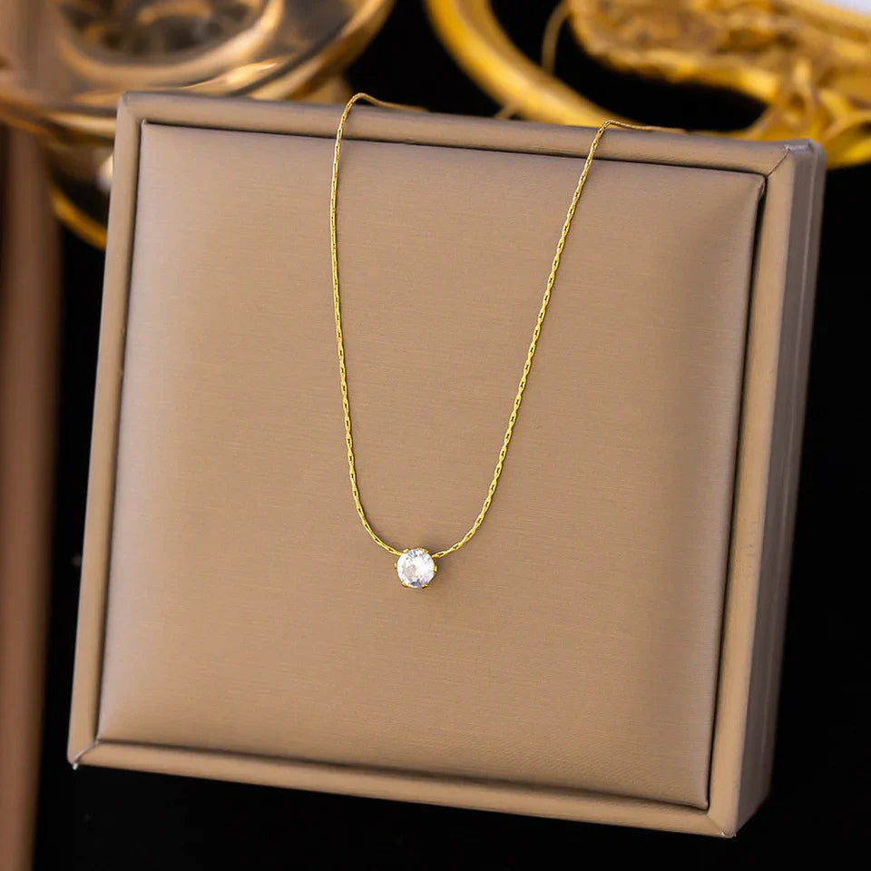 Enchanted diamond Necklace- 24k Gold Plated