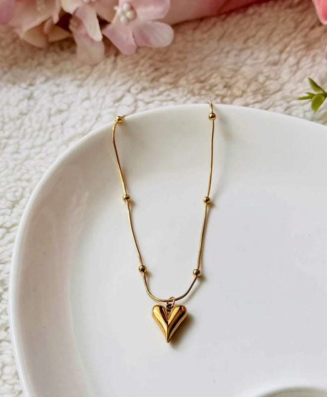 Minimalist Heart Necklace - Stainless Steel