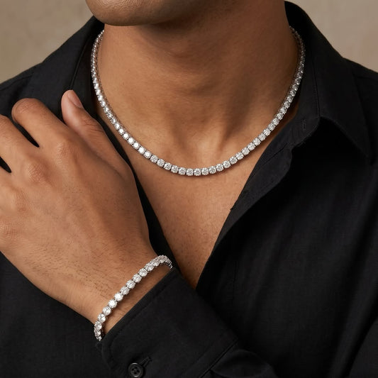 Classic Tennis Chain & Bracelet Set