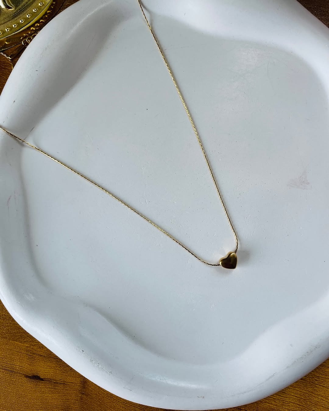 Gold Solid Heart Necklace