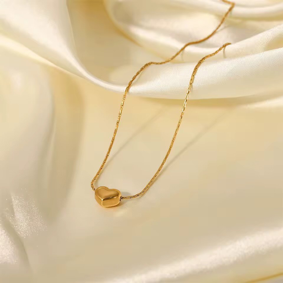 Gold Solid Heart Necklace