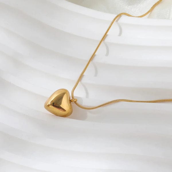 Gold Solid Heart Necklace