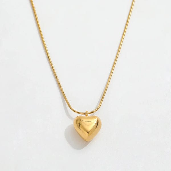 Gold Solid Heart Necklace